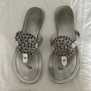 Tory Burch silver crystal sandals